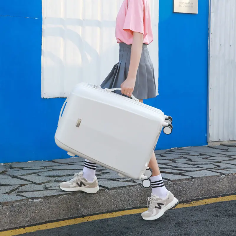 Valise de voyage, ensemble de 2 pièces boîte à tiges de traction pour femme, boîte à mot de passe, bagage à main de 20 pouces, bagage à roulettes de 24 pouces avec roue universelle