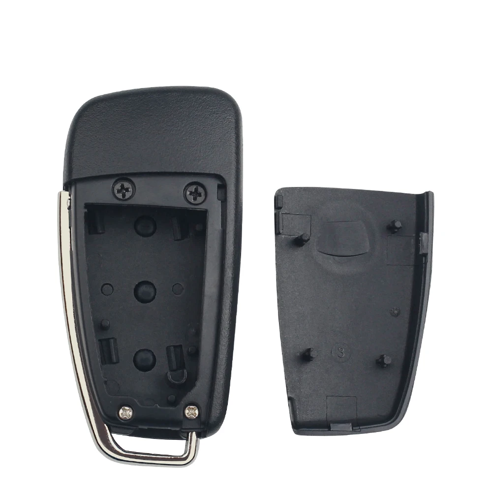KEYYOU No Blade 3 Button Folding Flip Remote Car Key Shell Case For AUDI A2 A3 A4 A6 A6L A8 TT Key Fob Case Replacement