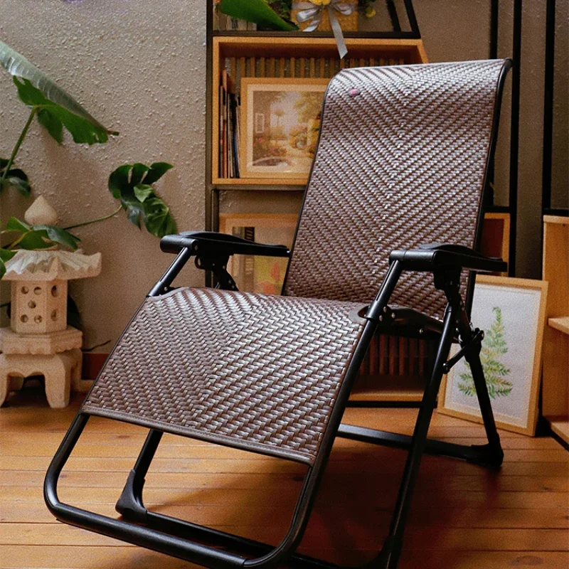 

recliner lunch break folding, home couch rattan chair folding chair balcony leisure nap chair for the elderly