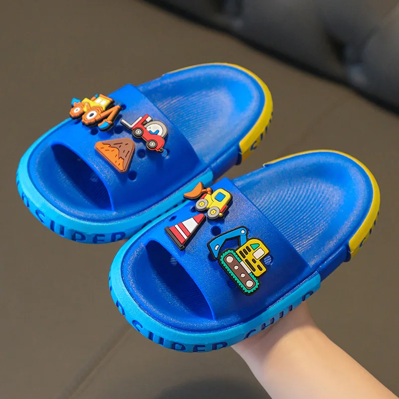 New Summer Kids Shoes Boys Girls Slippers Soft Bottom Home Shower Slippers Parent-child Interaction Children Flat Bottom Sandals