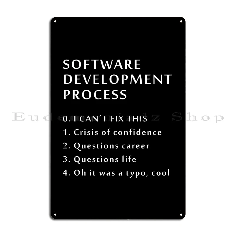 Software Development Metal Plaque Garage Design Pub Funny Bar Cave Designing Tin Sign Poster