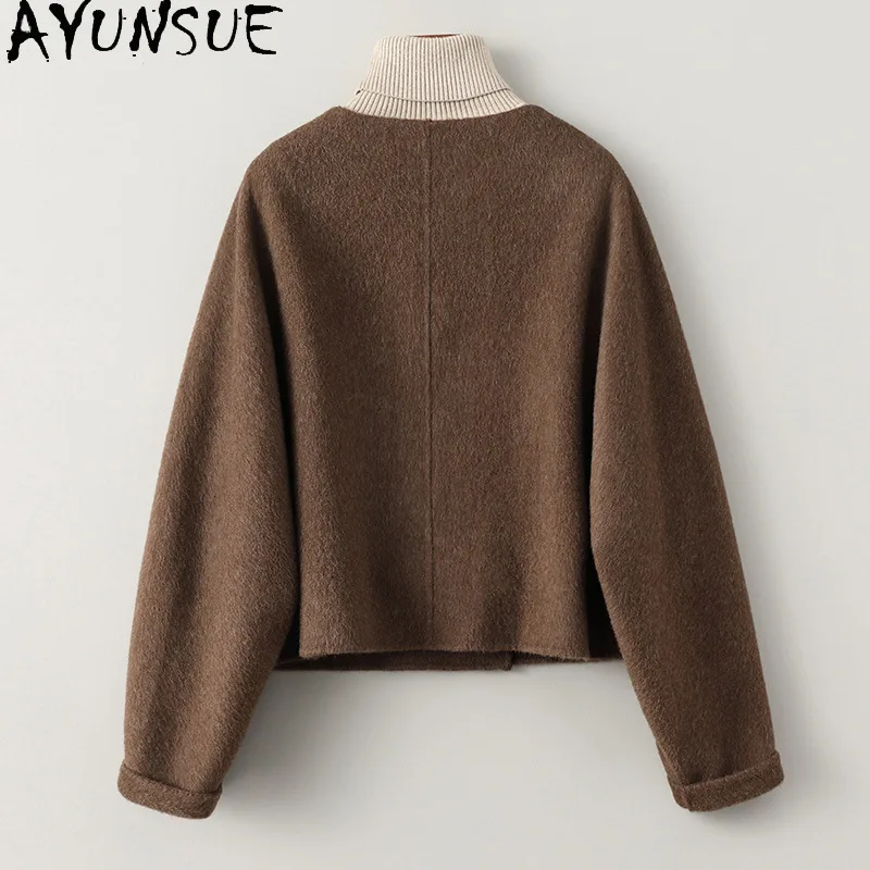 AYUNSUE Wool Jacket Women 100% Short Coats Ladies 2024 Autumn Winter New in Outerwears Fashion Womans Clothing Пальто Женское