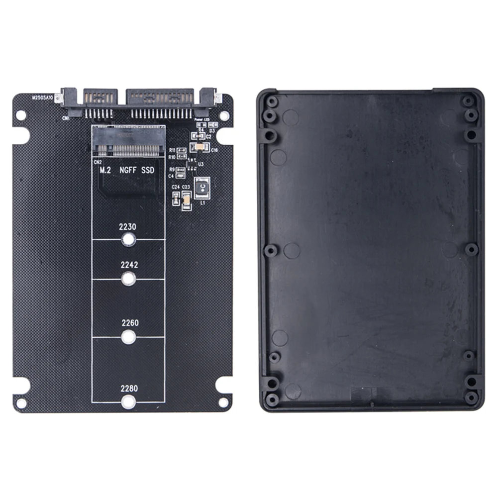 Placa Adaptador de Disco Rígido, M.2 SSD NGFF para Cartão Adaptador SATA3, SSD M2 para SATA3.0, Caixa de Disco Rígido Externo, 6Gbps