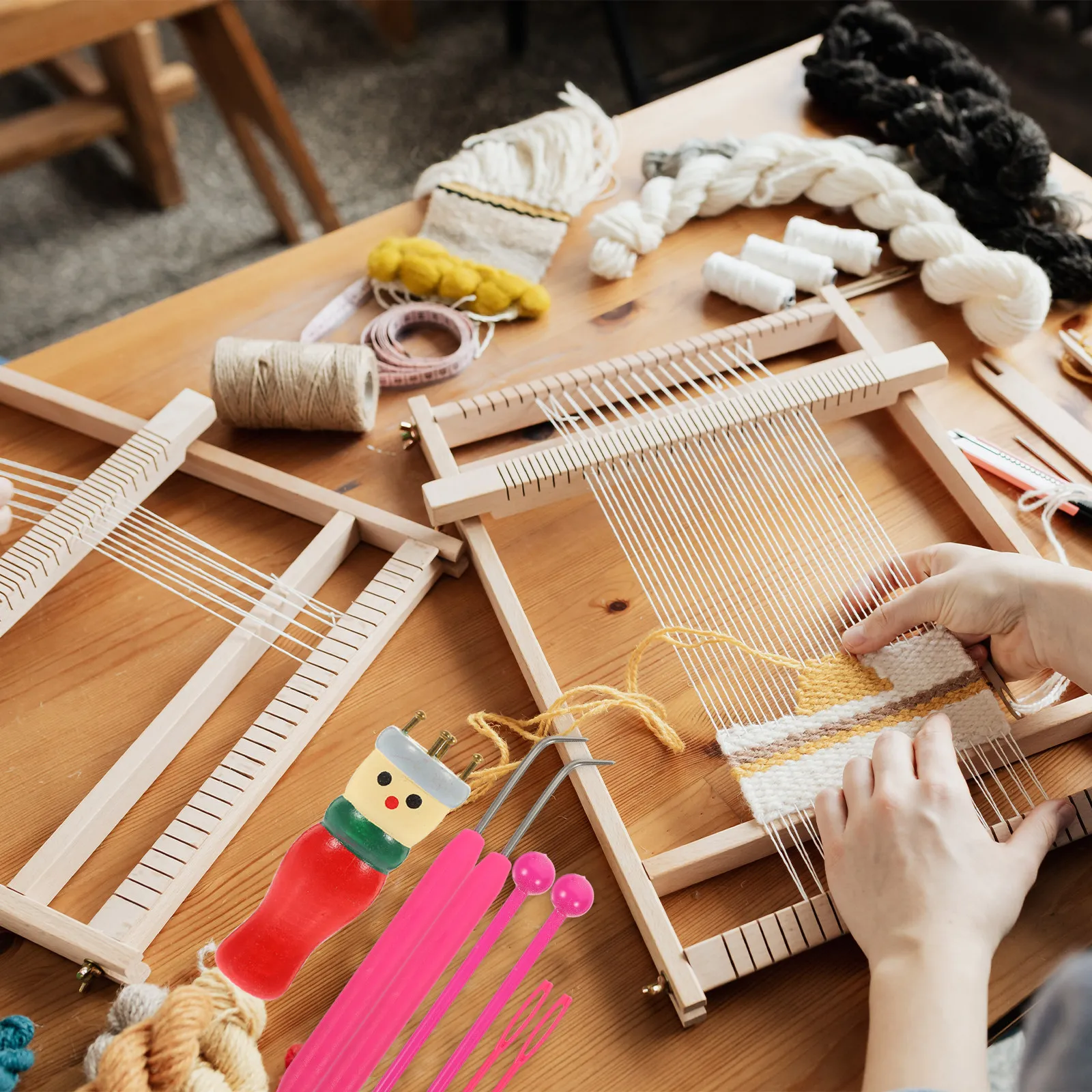 1 Set Wood Knitting Tool High Durability Wool Spool Knitter Lightweight DIY Yarn Rope Weaving Beginners Craft Supplies