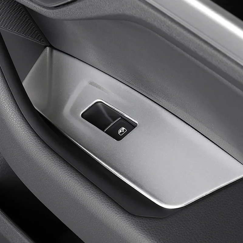 Car Door Window Lift Switch Button Cover Trim Panel Stainless Steel Accessories for  VW Touareg 2021 2020 2019