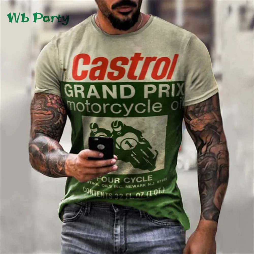 Men's T-shirts Vintage Print Gym Clothing Men Vintage Graphic T shirts Men's Summer Clothes 3D Print Men's T-shirts O-Neck Tops