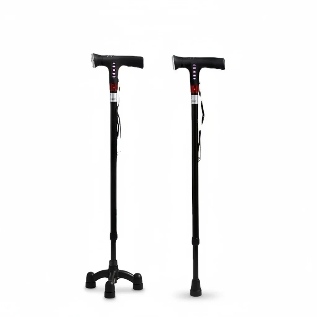 

Intelligent Walking Aid, Aluminum Alloy 15.7x74-97 Nursing Standing Walker, Full Automatic Rehabilitation Rollator for Elderly