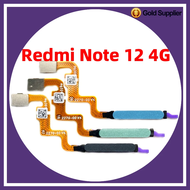 Original For Xiaomi Redmi Note 12 4g Fingerprint Sensor Scanner Touch ID Connect Motherboard home button Flex Cable