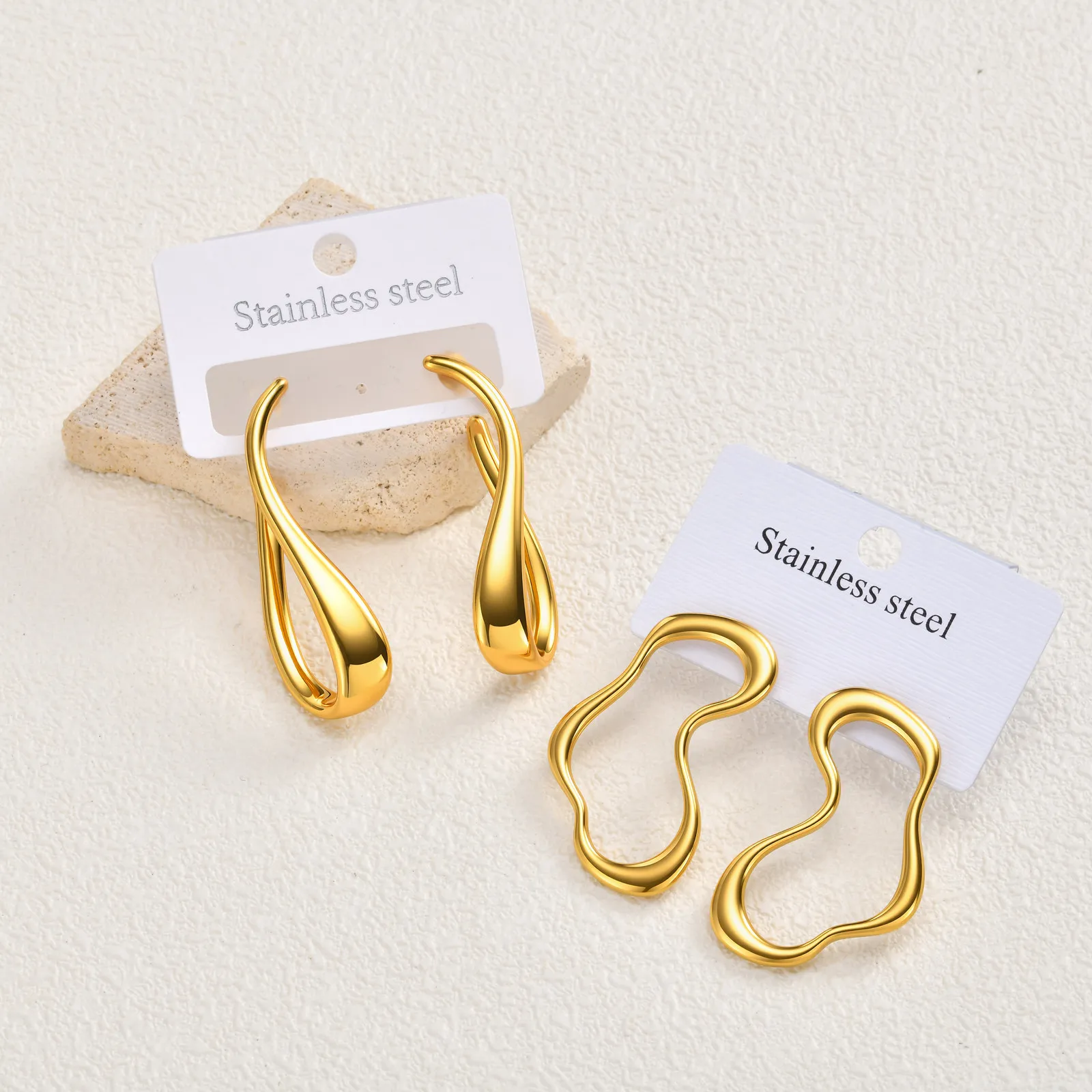 

Unique Stainless Steel Stud Earring for Women, 18K Gold Color Plated Geometric Statement Earring Jewelry Wholesale