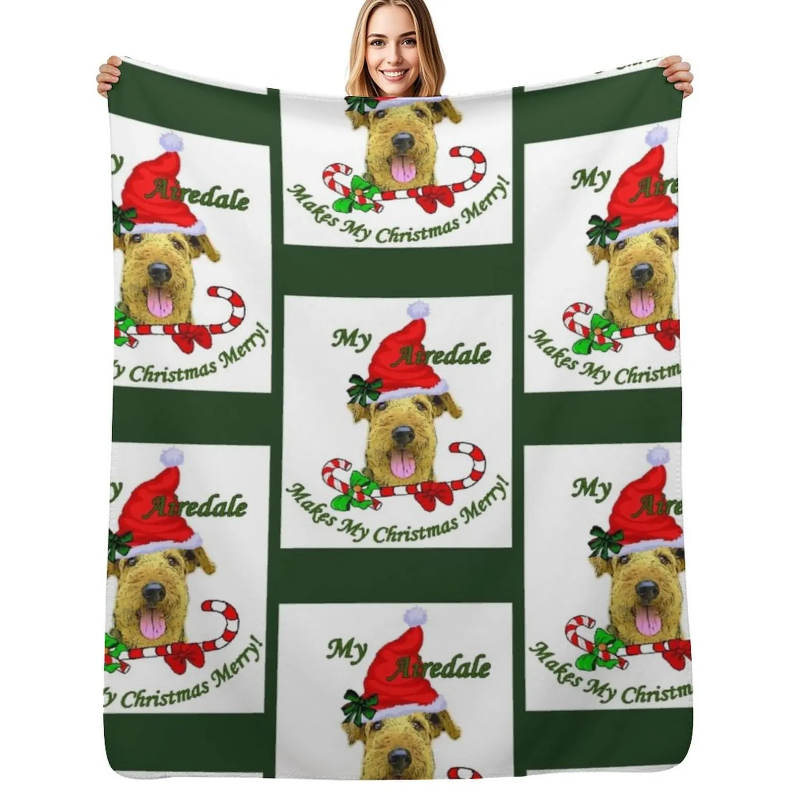 

Airedale Terrier Christmas Gifts Throw Blanket for winter Loose Blankets For Sofas christmas gifts Blankets