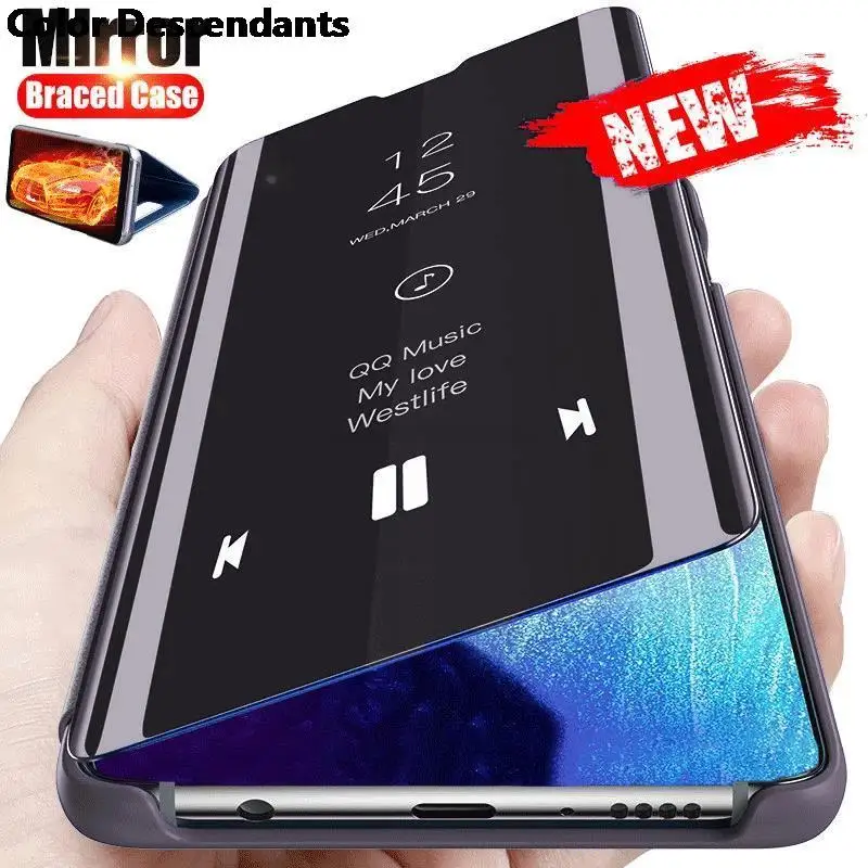 Luxury Smart Mirror Flip Case For Samsung Galaxy S22 S20 S21 Ultra S8 S9 S10 Plus FE Note 8 9 10 20 S10e Lite 5G A53 Cover Coque