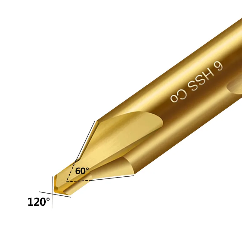 Imagem -04 - Cobalto Broca Central para Metalurgia de 60 Graus Countersink Moinho Torno Abridor de Furos Hrb6668 M35 Hss-co Aço Inoxidável