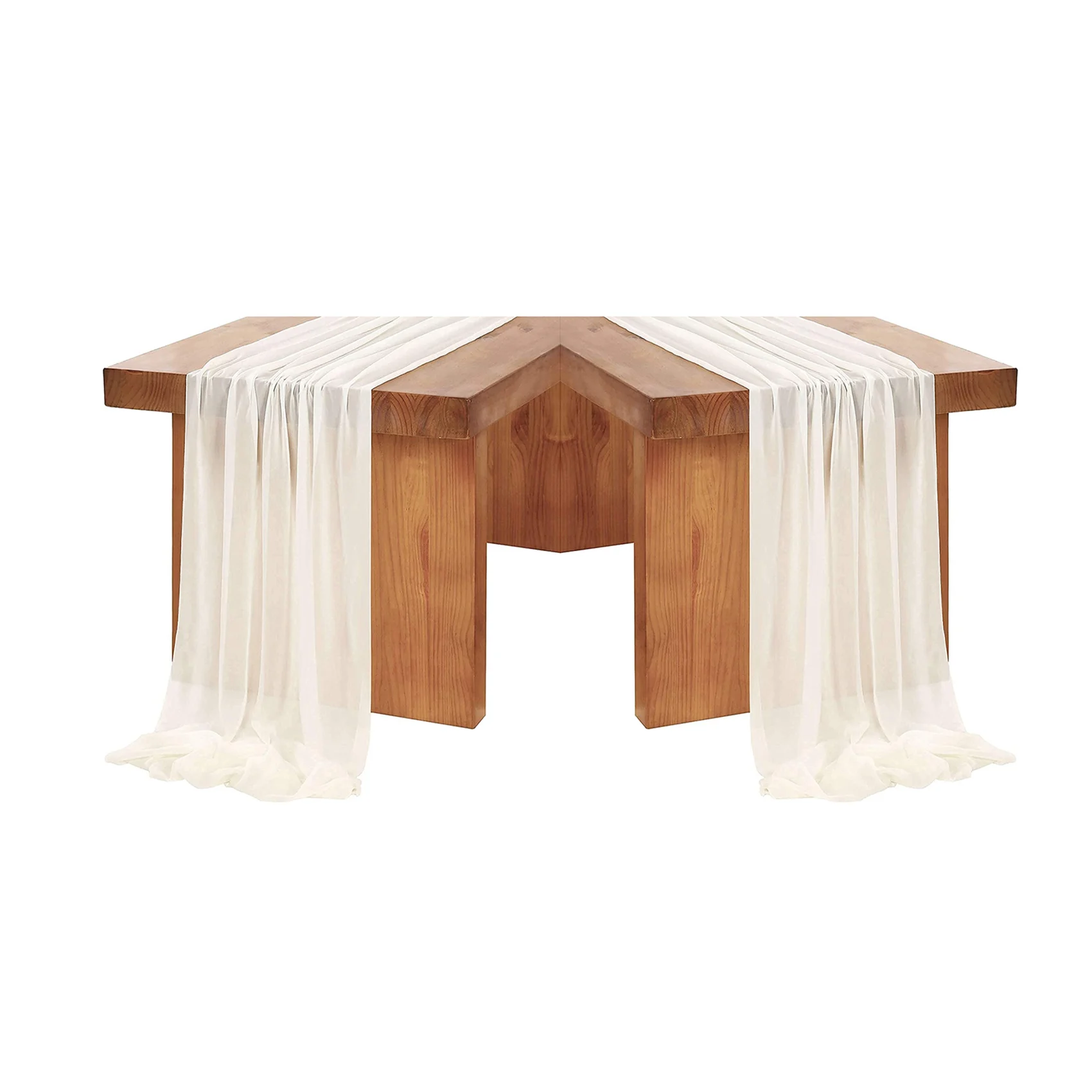 

Hot Trend-2X Chiffon Table Runner 27X118 Inches Romantic Wedding Sheer Bridal Party Table Decorations Shower Decorations