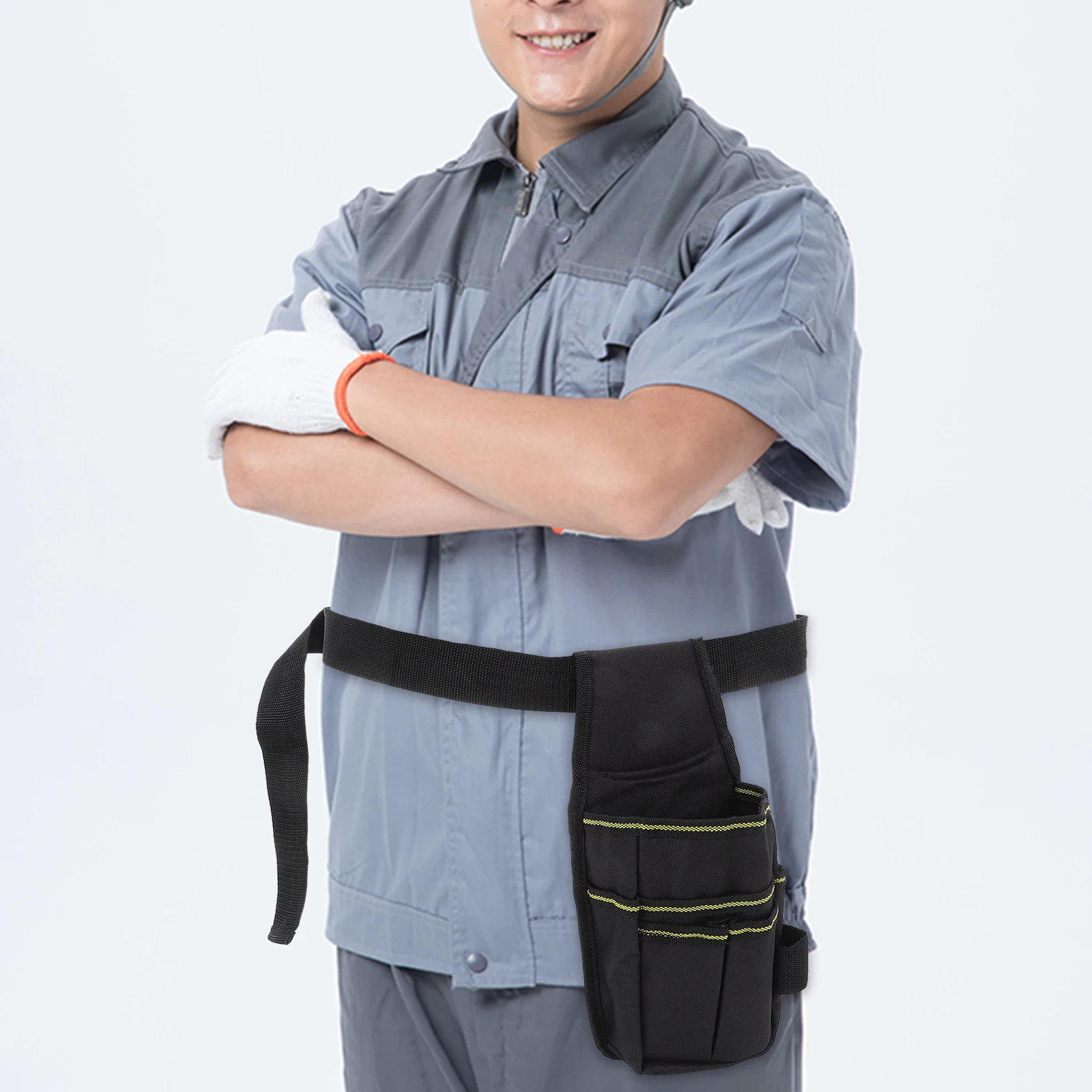 

Tool Belt Bag with Multiple Pockets Durable Oxford Cloth Adjustable Waist Size Portable Tool Storage Garden Electrician Utility