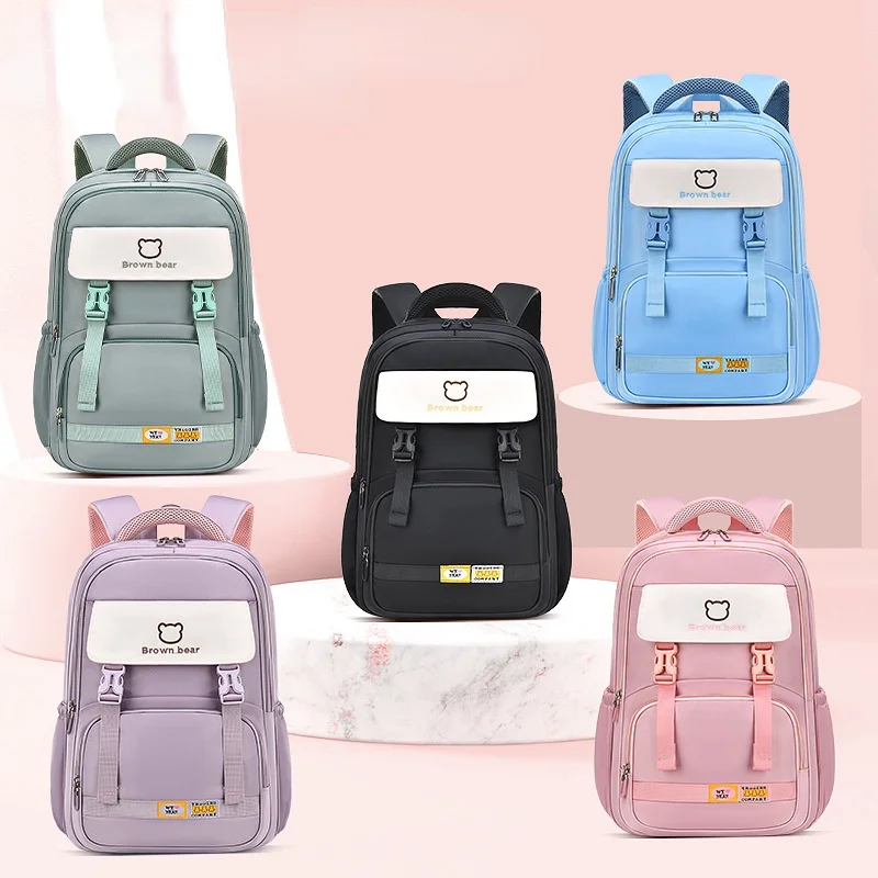 Cute Bear Junior School Students Large Capacity Backpacks for Girls Boys 2022 New Children Teenagers Leisure Fashion Schoolbags