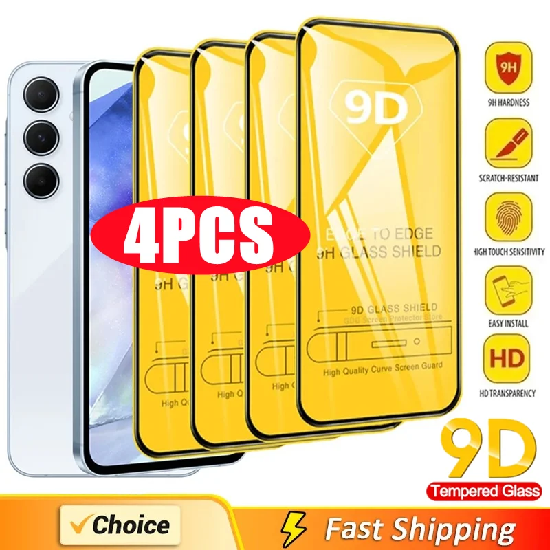 

9D Screen Protector For Samsung A55 A15 A54 A34 A13 A14 A53 A52 A12 A33 A23 Tempered Glass For Galaxy A32 A73 M12 M31S M32 M52