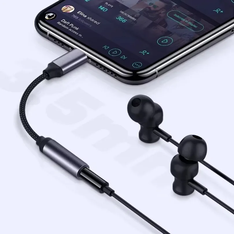 8-Pin to 3.5mm Audio Transfer Connector 3.5mm Headphone Jack Conversion Cable for iPhone 14 13 12 11