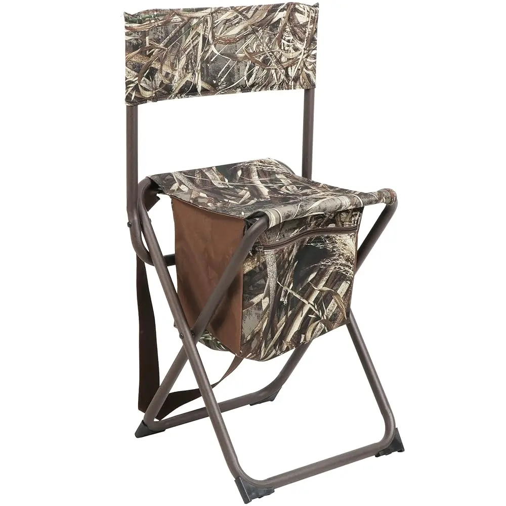 

Folding Seat, Lightweight Backrest Stool Hunting Fishing Chair With Storage Pocket For Camping, Hiking, Beach, Picnic, Support
