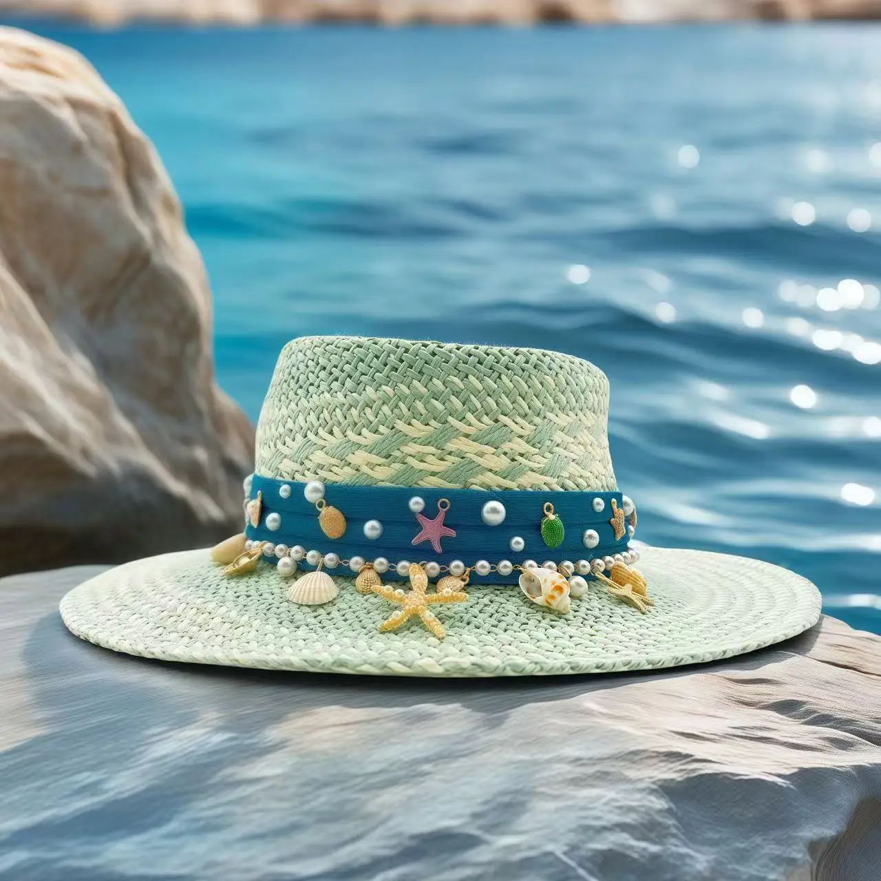 ラインストーンカウボーイハットわら太陽の帽子女性男性用ビーチヴィンテージウエスタンカウガールパーティーサマーフェスティバルカントリーミュージックヘッドウェア