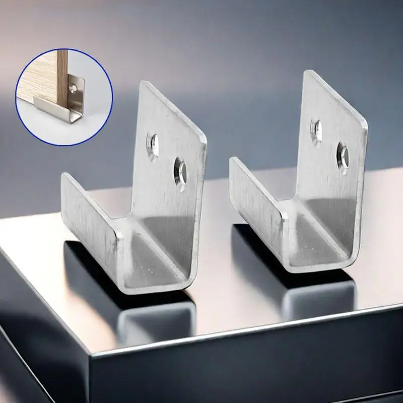 Stainless Steel Tile Hook Bracket Fastener Heavy-Duty Wall Mounted Flat J-Shaped Clamp Wall Bracket, Suitable for Ceramic Tiles