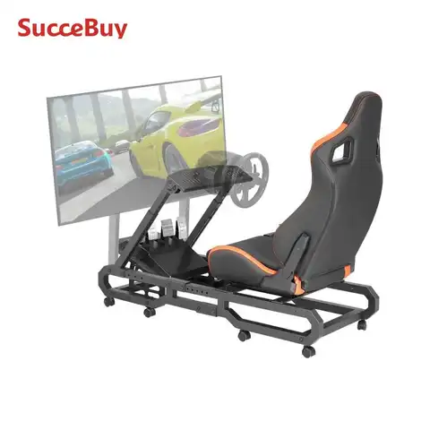 SucceBuy Suporte de roda de corrida para Logitech G923/G920/G29 Simulador de condução de aço resistente Cockpit-Thrustmaster T248P Carga 330LBS