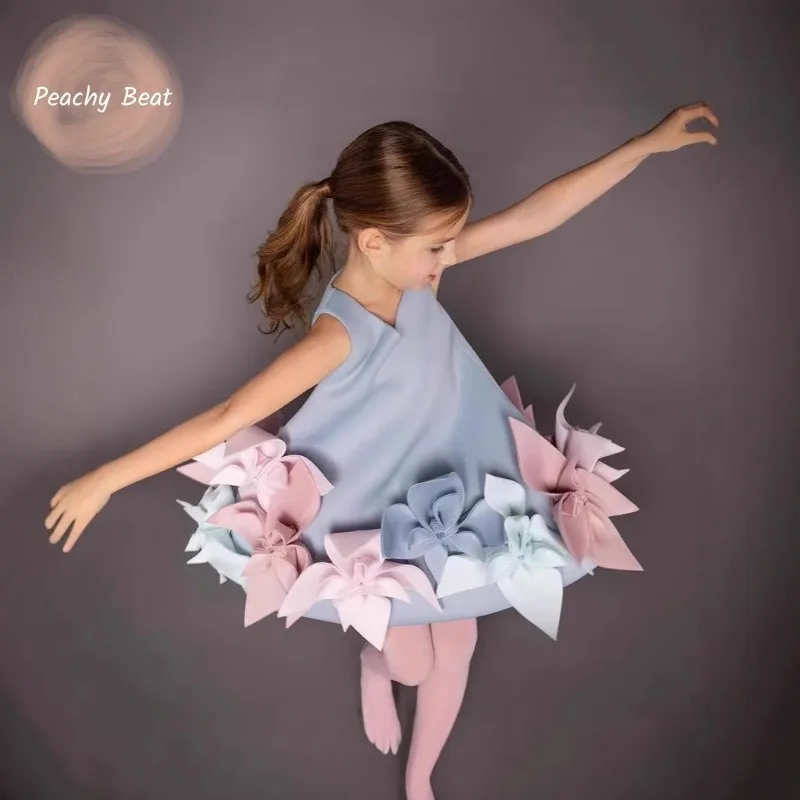 

Baby Girl Princess 3D Flower Sleeveless Dress Infant Toddler Child Teen Elegant Vestido Party Birthday Baby Summer Clothes 1-12Y