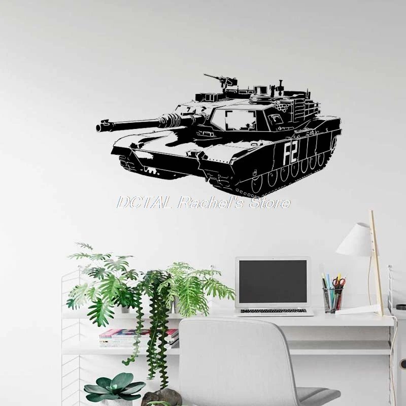 M1a1 Abrams Tank Wall Sticker Military Weapon Army Decal Vinyl Sticker House Murals For Kids Room Decoration