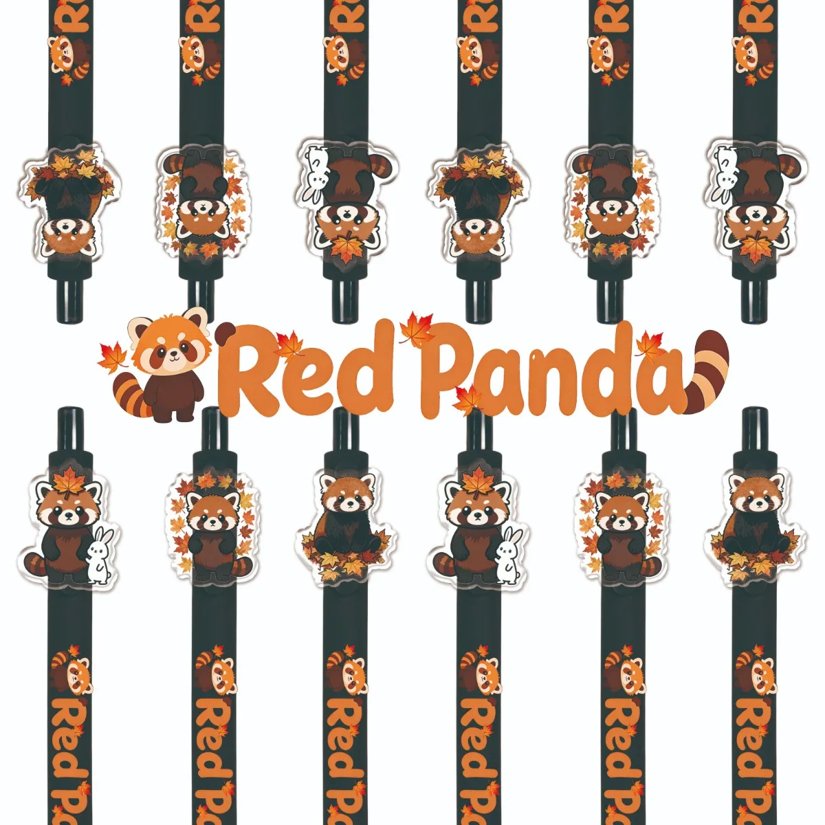 

Набор из 6/12 ручек Leaf Panda II Black New Round Pen для студентов, канцелярские принадлежности, образовательные товары, культурный подарок