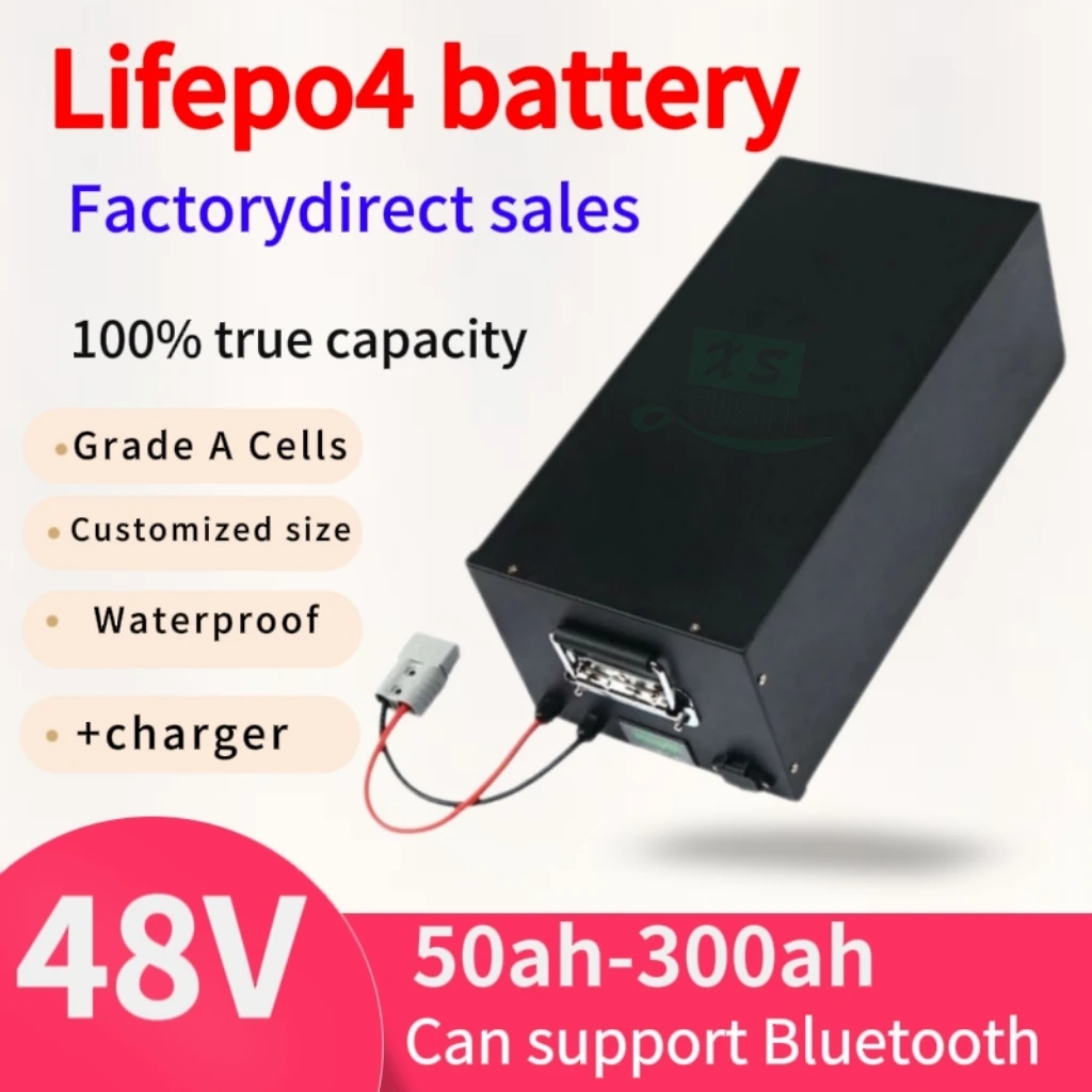 

48V 50Ah 100Ah 150Ah 200Ah 300Ah Lifepo4 Lithium Battery pack bluetooth Parellel for Solar system 3000W 5000W 6000W Inverter