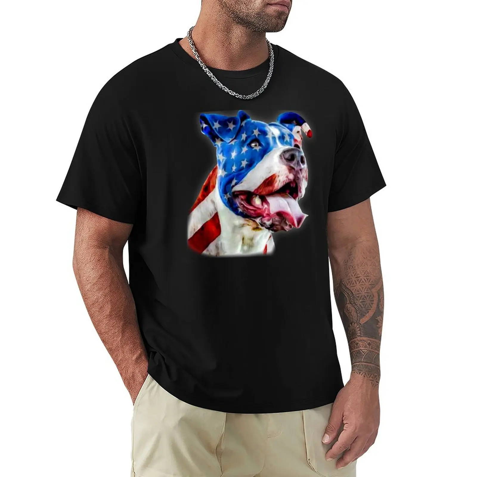 

American Pitbull Flag T-Shirt graphic t shirts Funny t-shirts mens workout shirts