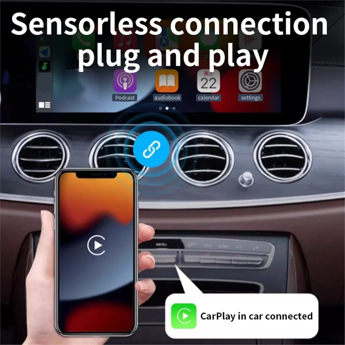 

Беспроводной адаптер INABEZ CarPlay, USB-адаптер для подключения CarPlay и Android Auto, быстрое автоматическое подключение, совместим с iPhone IOS 10+/Android 11+
