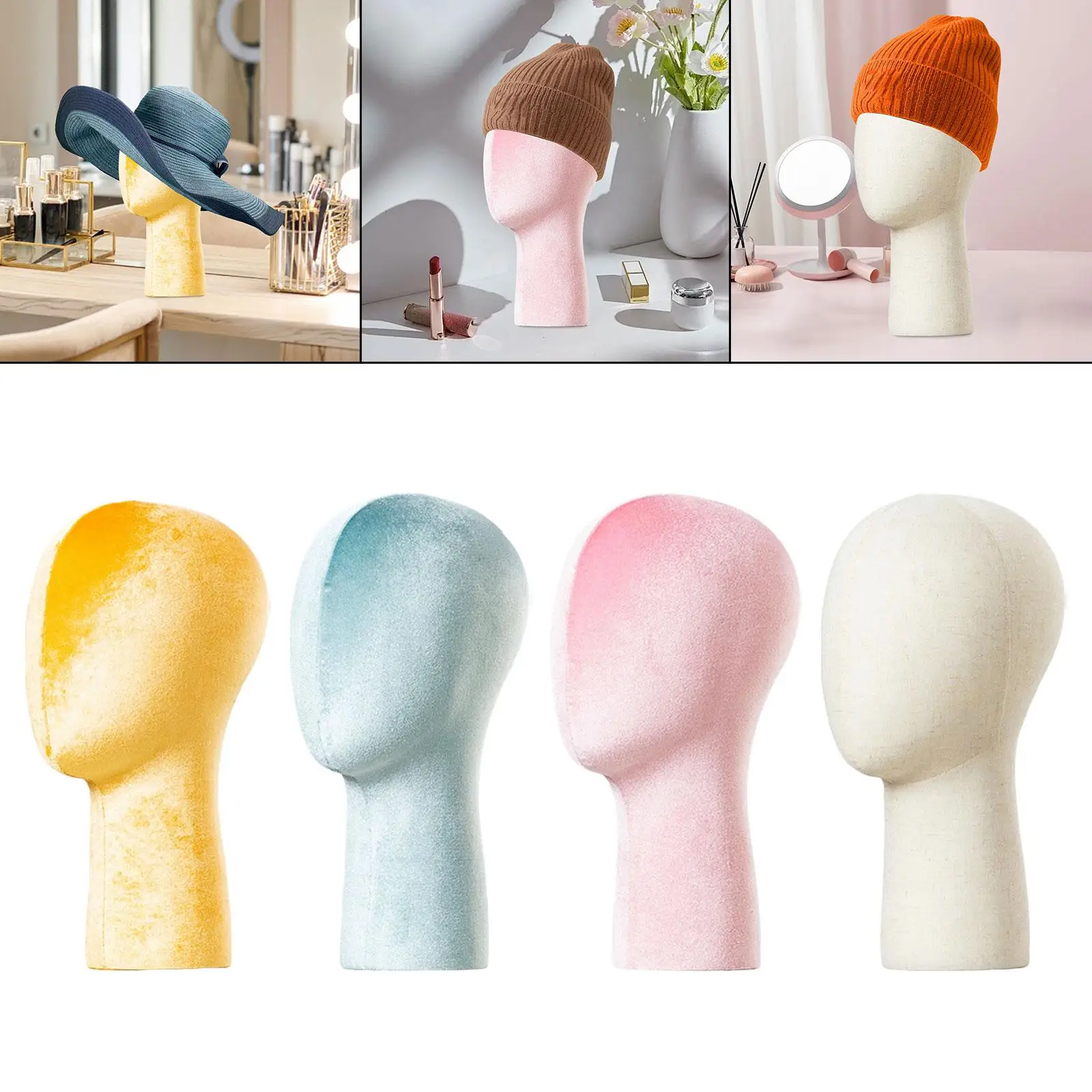 Manken Kafa Modeli Taşınabilir Istikrarlı Şapka Standı Peruk Tutucu Manken Kafası Acemi Stilist Ev Salon ve Seyahat Şekillendirici Kurutma