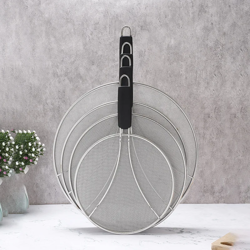 Round BBQ Net Grill Stainless Steel Fine Mesh Frying Pans Accessories Non-stick Grid Rack