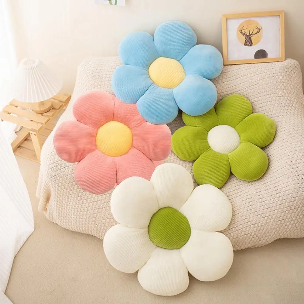 3 Color Room Decoration Pillow Elastic Velvet Pillow Elegant Velvet Flower Shaped Pillow with Elastic Support  for Bedroom