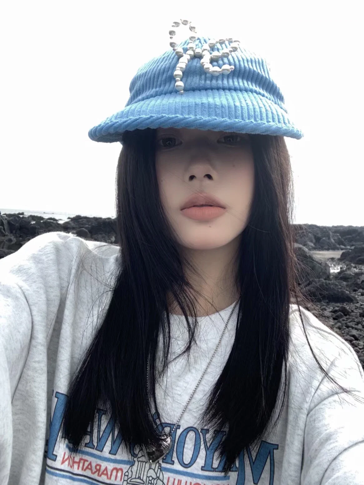 Coreano Sle Lazy Stampa digitale rotonda Ne Baby Velluto Felpa da donna Streetwear Lungo Sve Fce Foderato Loose Fit Cotto...