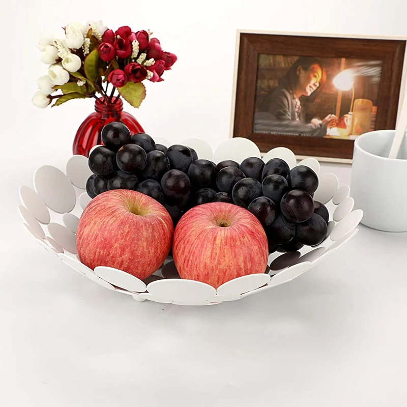 Metal Fruit Bowl Basket Creative Table Centerpiece Fruit Stand Decorative Countertop Fruit Holder