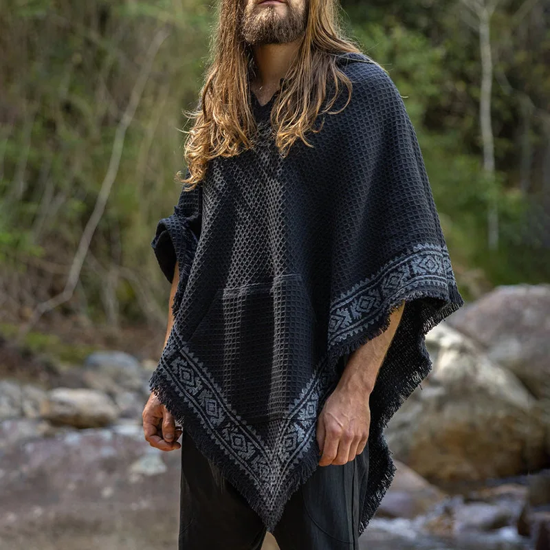 2026 Spring Summer New Fashion Elegant Desin Casual Loose Hooded Integrated Cape Coat Cloak Men Wear