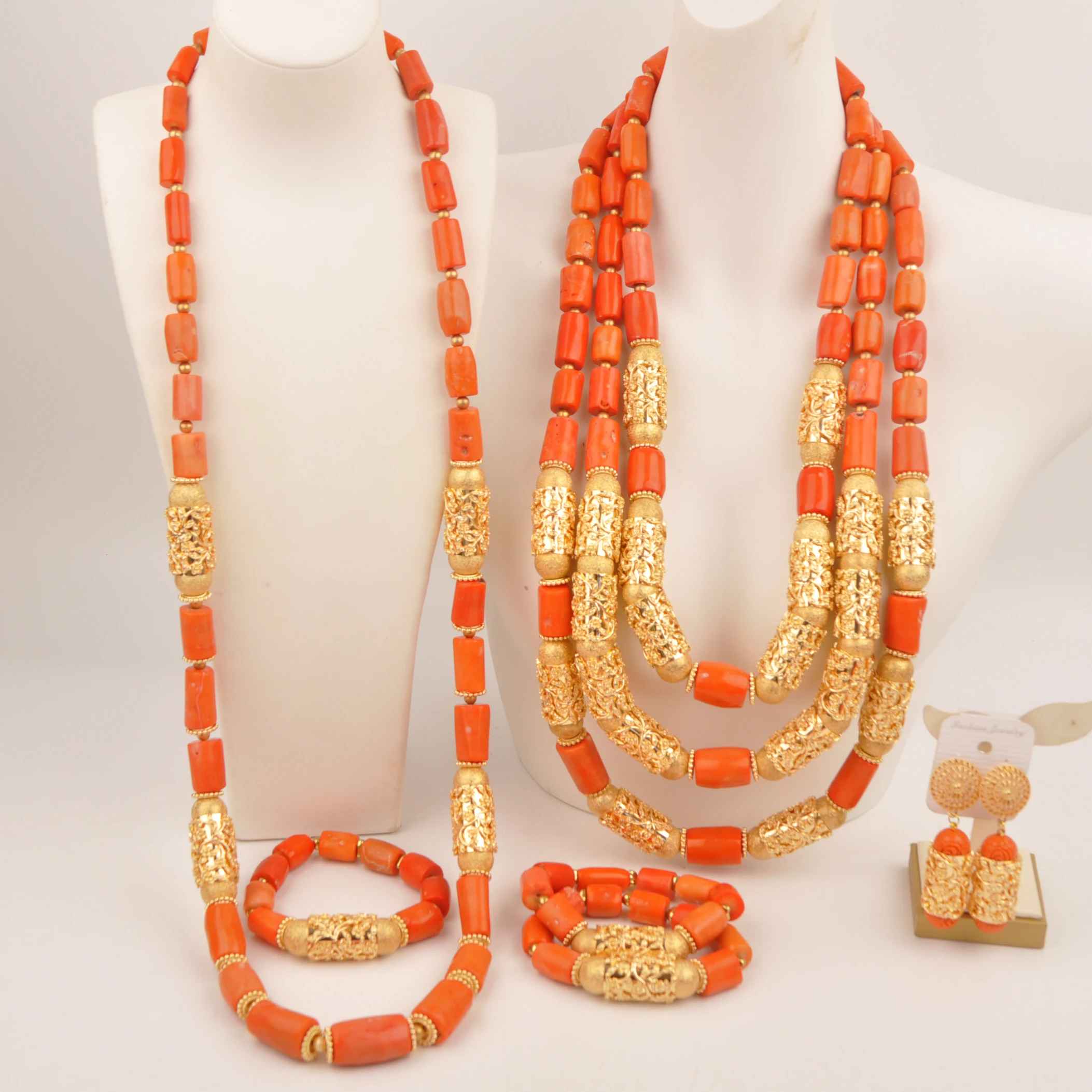 

Nigerian Couple Wedding Jewelry Nigerian African Beads Jewelry Set