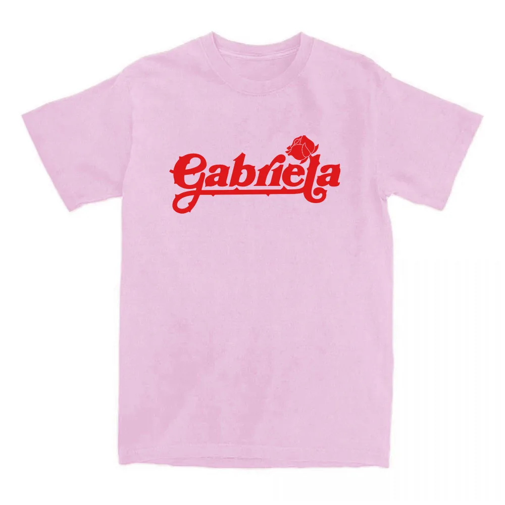KATSEYE Gabriela Letter Print T-shirt Cotton Fashion Short Sleeve Tshirts for Female Casual Men Women T Shirt Korean Band Tees
