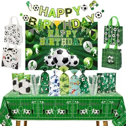 Football Soccer Birthday Party Decoration Kids Soccer Sports Theme Tableware Banner Gift Bags Supplies Set For Boy Favor