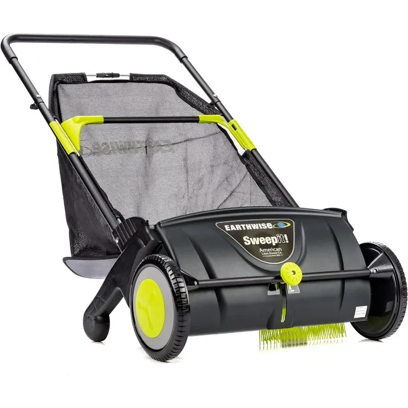 Earthwise LSW70021 21-Inch Leaf & Grass Push Lawn Sweeper, Width, Black