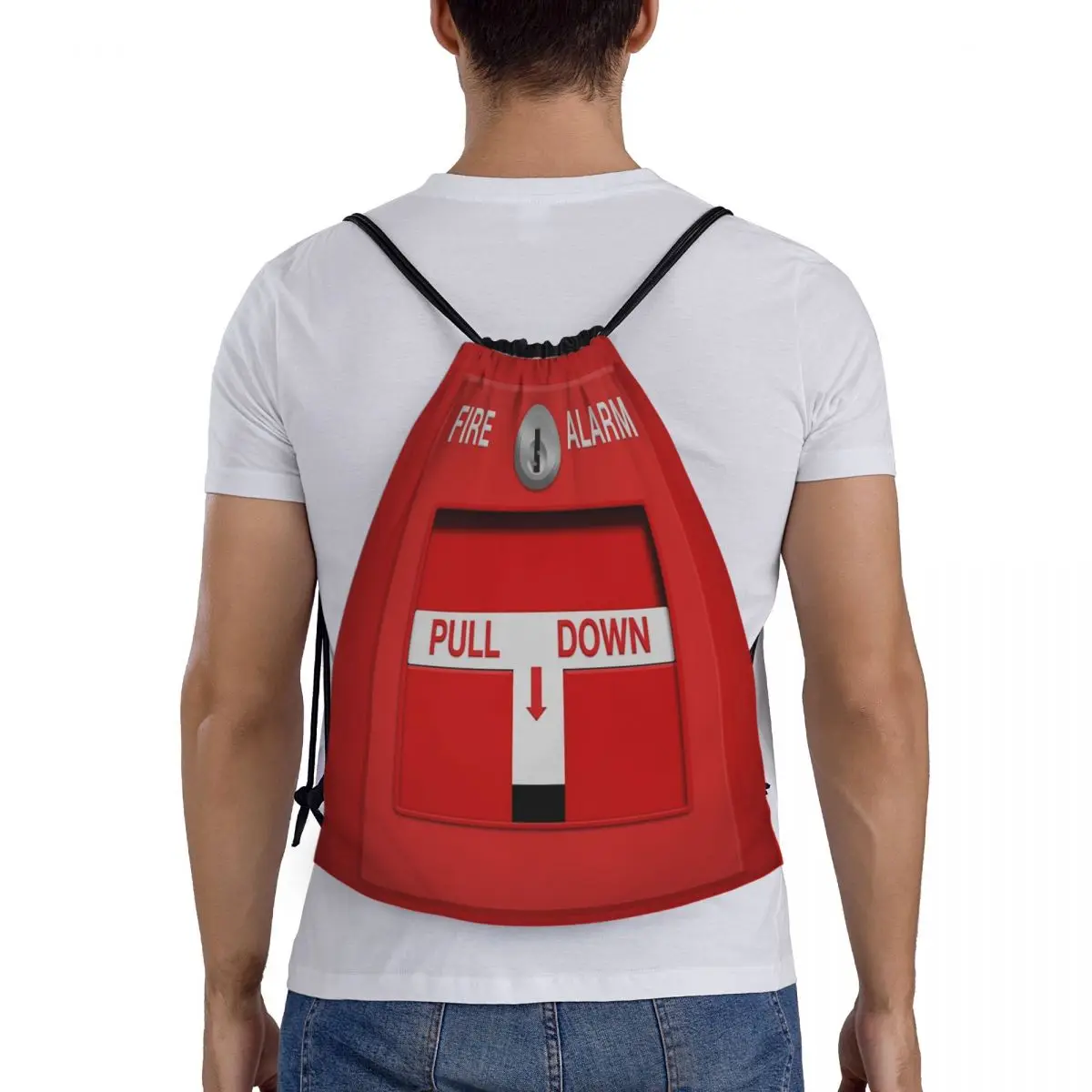 

Fire Alarm Pull Station Backpacks Fashion Portable Drawstring Bundle Pocket Sundries Bag Book Bags For Man Woman School