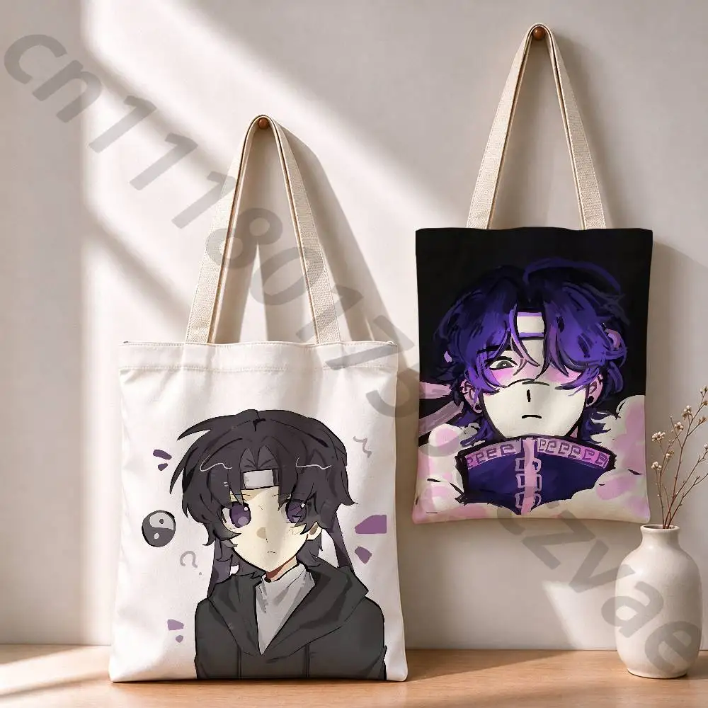W-Wifie Cartoon  Reusable Fashionable Backpack Multifunctional Handbag Canvas Shopping Bag