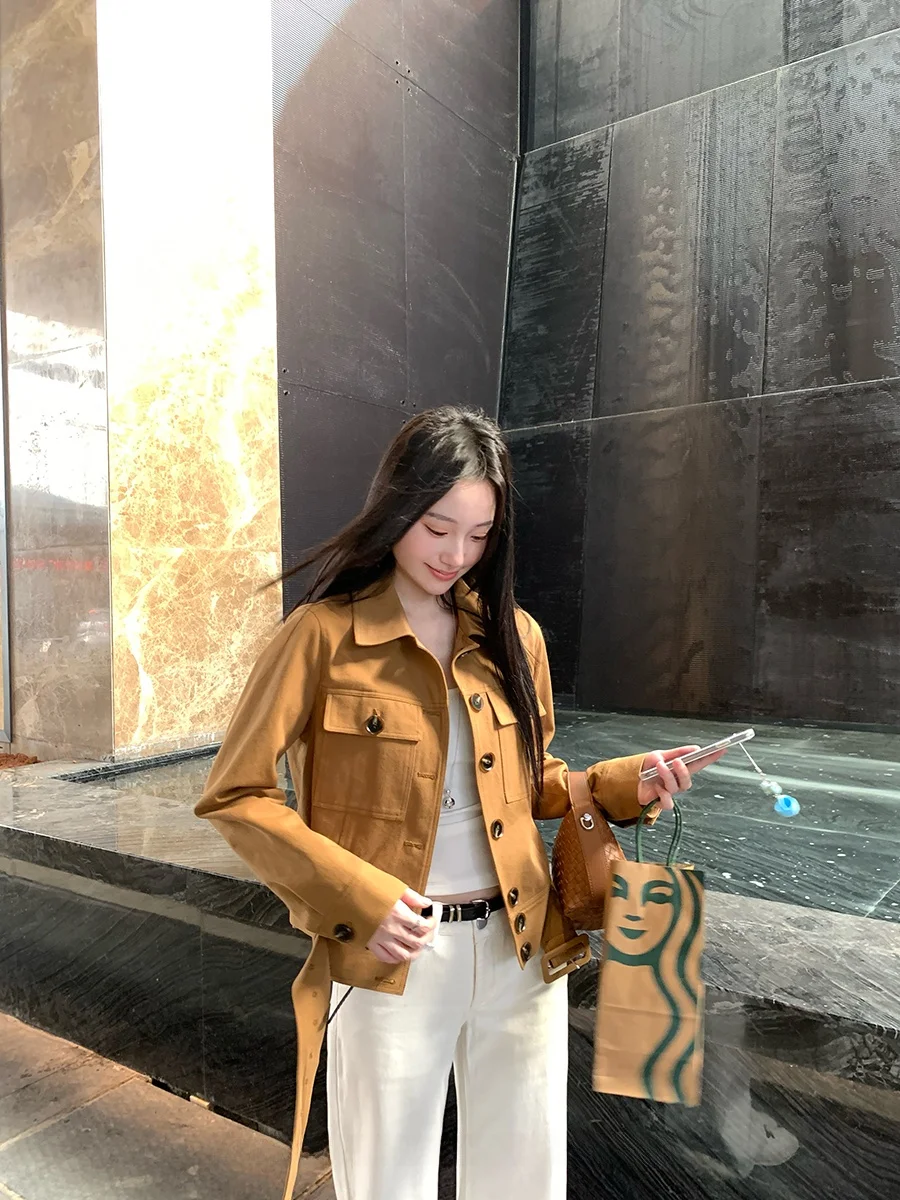 

Slimming ort oulder Jaet Women's Casual Sle Long Sve Stand Collar Button up Outerwear Faionable Spring New Arrival