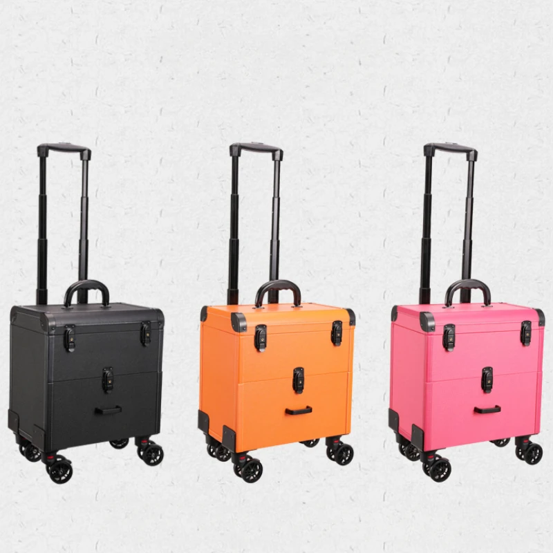 Beauty and Manicure Item Storage Box Tattoo Tool Box Cosmetics Storage Trolley Box High-end Trolley Makeup Box Portable