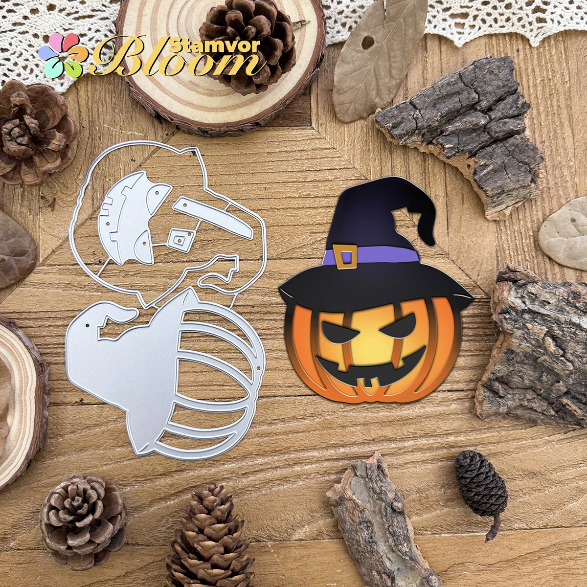 Schöne Halloween Hexe Schichten Kürbis Metall Stanzformen Scrapbooking dekorative Prägung