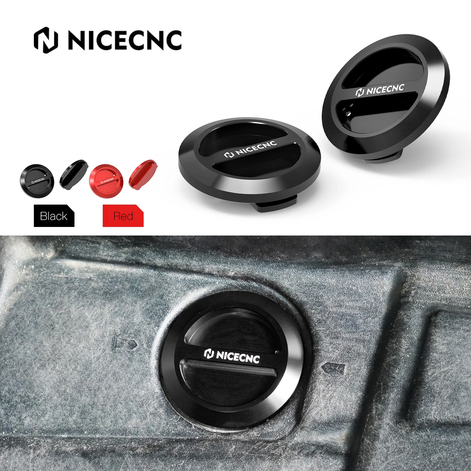 NICECNC 2pcs Aluminum Floor Drain Plugs Upgraded For POLARIS General 1000 RZR XP4 Turbo Trail 900 UTV Accessories