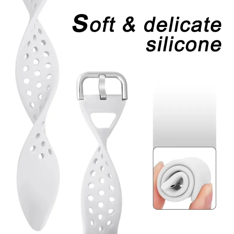 Силиконовый ремешок для Apple Watch Ultra 2 49 мм 10 46 мм 42 мм Дышащий удобный браслет iWatch 9 8 7 6 5 4 SE 45 мм 41 мм 44/40 мм