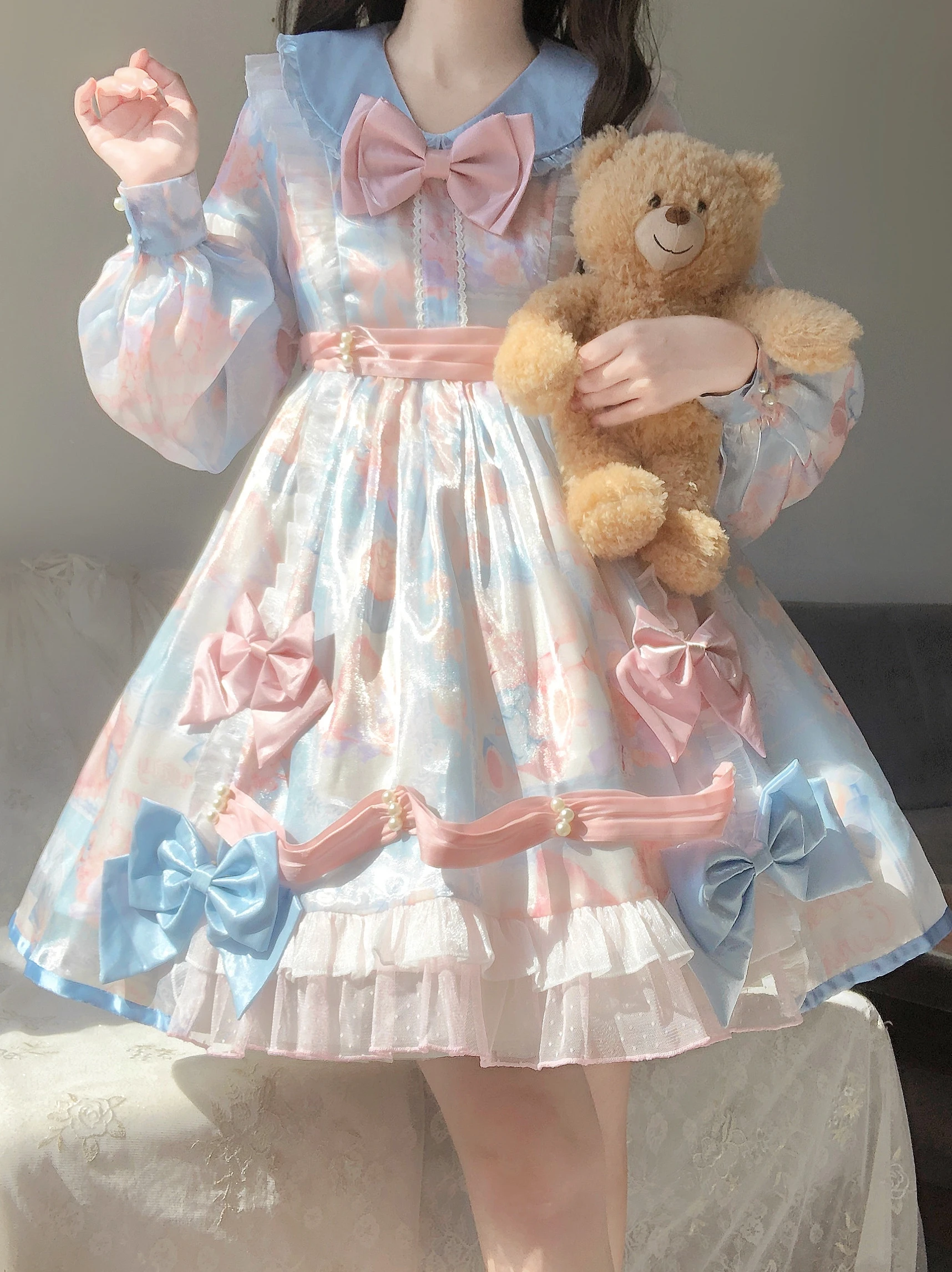 Japanese Op Sweet Lolita Dress Daily Girl Sweet Doll Feeling Long Sleeved Lolita Dress Spring And Autumn