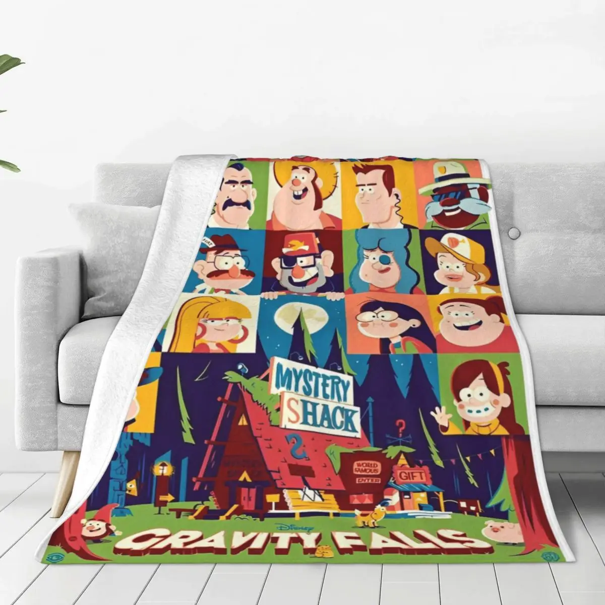 Gravity Falls Character Group Blankets Flannel Awesome Warm Throw Blanket for Home Spring/Autumn Cartoon